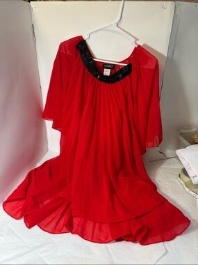 Ashro Vibrant Red Top with Black Accents